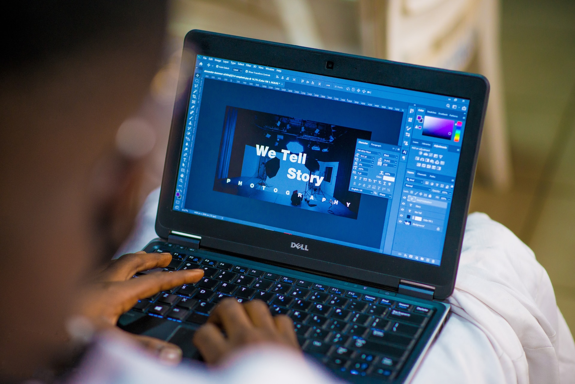 Animator working from their laptop