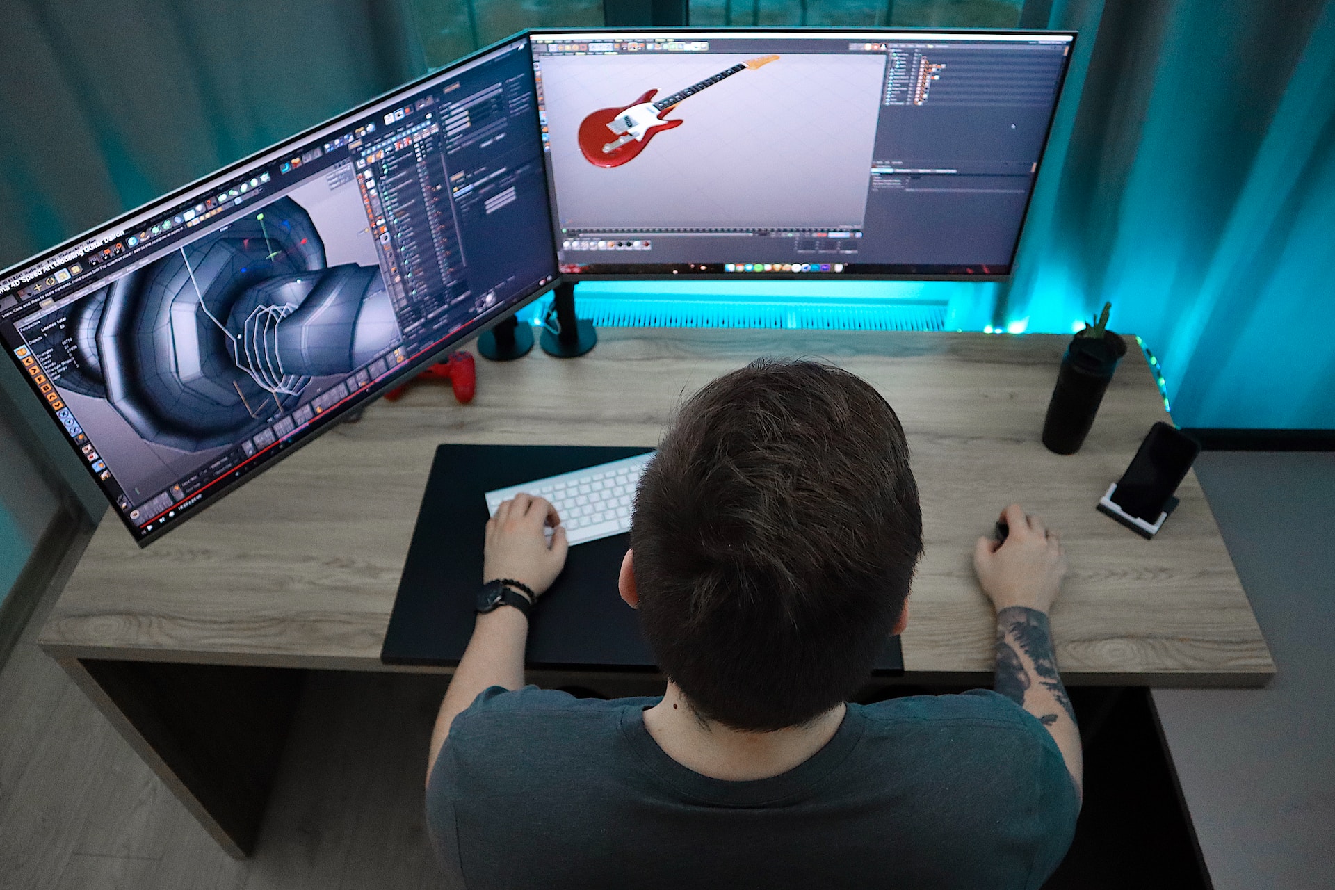 Video animator working on a project
