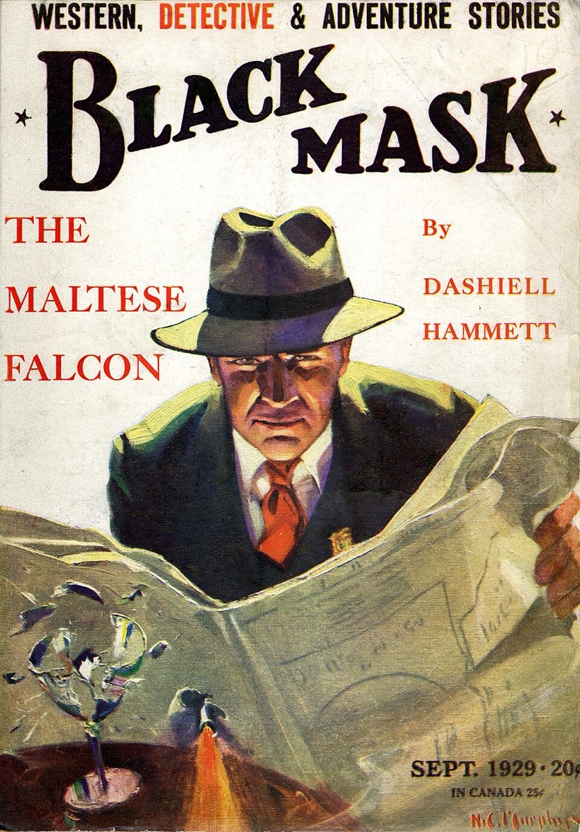 Black Mask, September 1929, with The Maltese Falcon on the cover